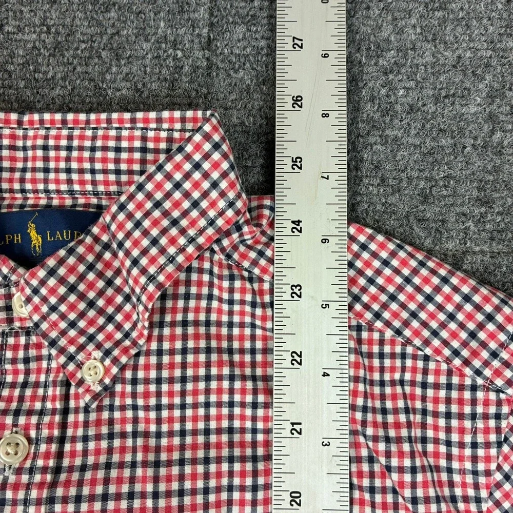 Ralph Lauren Red, White & Navy Gingham Button-Down Shirt